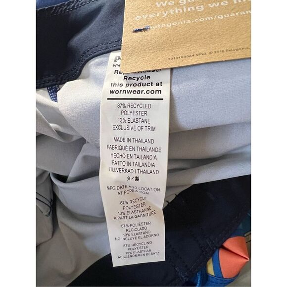 Patagonia Men's Blue Hydropeak Boardshorts - 18 Size 33 NWT - Picture 5 of 7